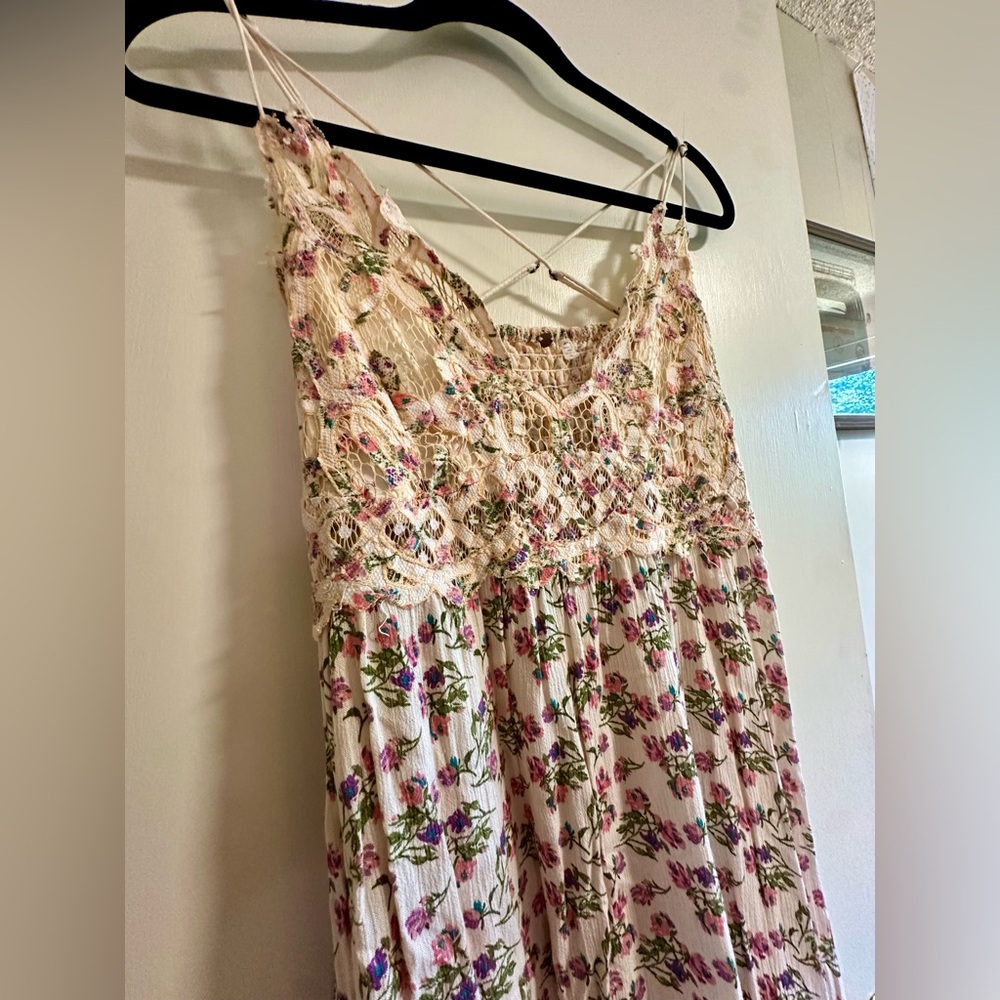 Free People Adella Dress | Size XL | Cream Floral Pattern